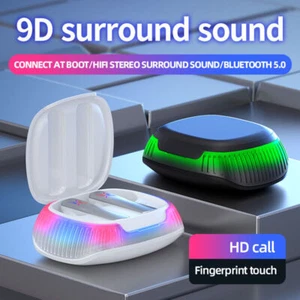 Wireless Earbuds Bluetooth 5.0 Ear Buds Headphones In-Ear Earphones Mic Headsets - Picture 1 of 16