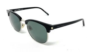 SAINT LAURENT Men's Sunglasses SL 108 005 Round Shiny Black 52mm - Picture 1 of 4
