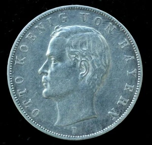 1910 OTTO GERMANY 3 MARK SILVER LARGE COIN 16.6 GR 33MM - UNC CONDITION - Picture 1 of 2