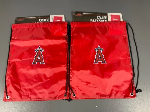Los Angeles Angels MLB Baseball Drawstring Cruise Backpack Bag Sports - LOT OF 2 Cover