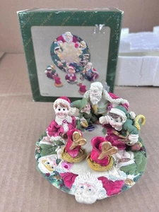 1997 Popular Imports Christmas Miniature Tea Set Santa Claus & Elf Elves Design - Picture 1 of 3