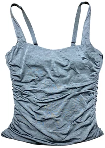 Camiseta Tankini Athleta Mujer 38B 38C Alambre Sujetador Copa Camiseta Sin mangas Gris Cuello Cuadrado Acanalado - Imagen 1 de 5