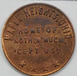 1976 Maple Heights Ohio Hope of Nothin Much US Bicentennial Token - Picture 1 of 2