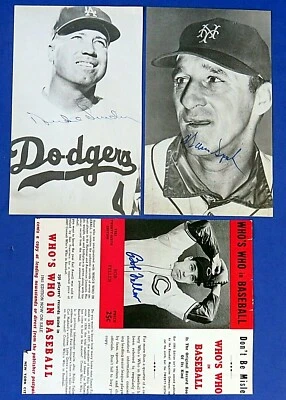 LOT OF 3 SIGNED MAGAZINE PHOTOS Bob Feller Duke Snider & Warren Spahn - Image 1 of 3