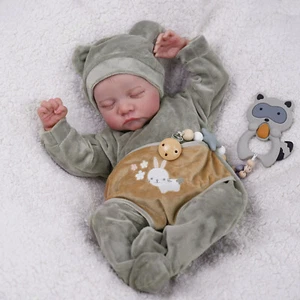 17'' Lifelike Reborn Baby Dolls Levi Boy Full Body Vinyl Anatomically Baby Dolls - Picture 1 of 8