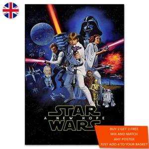 Star Wars A New Hope Movie Poster Print A5 A4 A3 A2 A1 Maxi Wall Art - 2049 - Picture 1 of 2