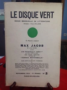 Poésie - Le disque vert - Max Jacob - 1923 - Franz Hellens - Crevel - Q1 - Imagen 1 de 1
