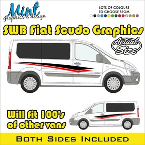 FIAT SCUDO SWB Camper Side Stripes Decals Stickers Van Graphics FREE P&P 006 - Picture 1 of 4