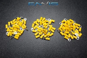 600 PK 10-12 GAUGE AWG VINYL RING CONNECTORS 200 PCS EA TERMINAL CRIMP #6 #8 #10 - Picture 1 of 4