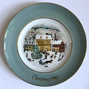 Plato de Navidad Avon 1980 "Navidad Country" Vintage Coleccionable - Imagen 1 de 5