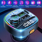Bluetooth 5.0 FM Transmitter Wireless Car Adapter USB PD Charger AUX Hand-Free