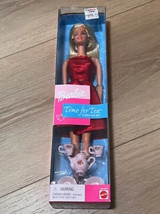 NEW Mattel Barbie 29103 Time for Tea 4pc Tea Set Doll 2000  - Picture 1 of 6