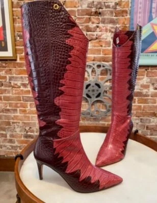 Botas Louise et Cie Rosa Multi Croc Cuero Eje Alto Kamil Nueva Moda Foto 1 de 4