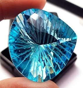 Sky Blue Topaz Round Cut 58.60 CT Loose Gemstone Fantasy Laser Cut Jewelry Make - Bild 1 von 6