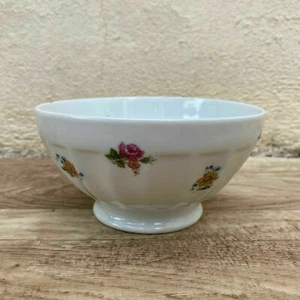 VINTAGE CEREAL BREAKFAST VINTAGE BOWL FRANCE FLOWERS FRENCH 08112019 - Picture 1 of 4
