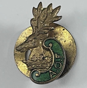 Vintage Ancient Order Of Foresters Enamel Buttonhole Lapel Badge AOF Stag Head - Picture 1 of 6