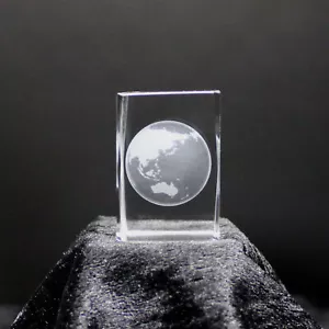 Kristallglas Figur - Planet Erde - Glaswürfel, 3D Laser Cube, Deko Skulptur, LED - Bild 1 von 5