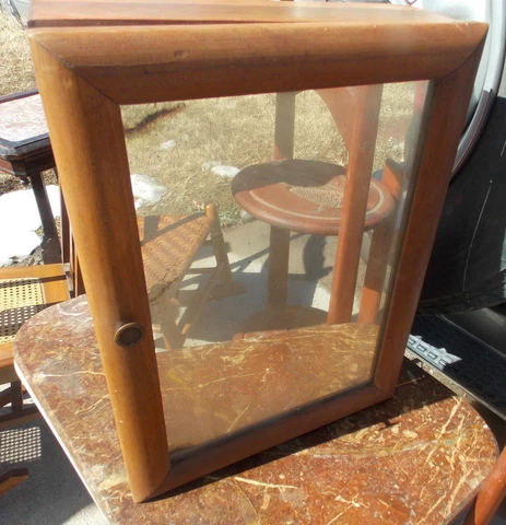 Mid Century Mahogany Mirrored Medicine Cabinet Cover