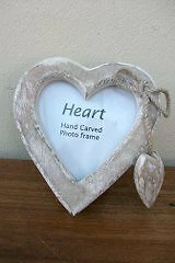 Hand Carved Wooded Photo Frame - Image 1 of 1