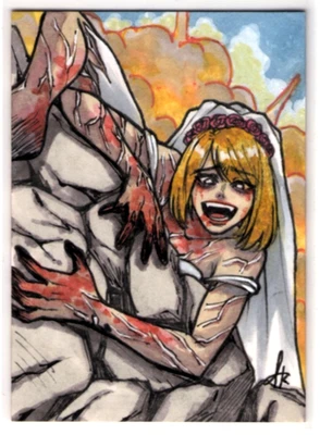 2025 EGS ART STUDIO GALZ N ZOMBIES Krench Pendon 1/1 Sketch Card THE BRIDE - Image 1 of 2