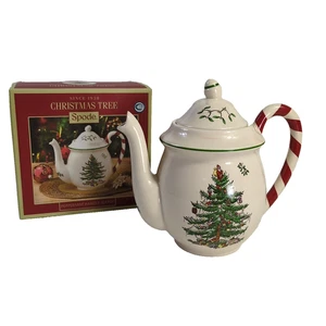 Spode Christmas Tree Zuckerstange Teekanne | große Teekanne mit Deckel - Bild 1 von 16