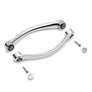 Shower Door Handle Chrome Effect (2 halves for 1 door) Hole Distance145mm - Picture 1 of 4