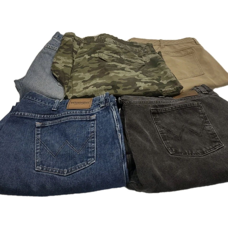 Lot of 5 Wrangler Work Jeans And Cargo Shorts Men's Sz 50 x 30  - Image 1 of 4