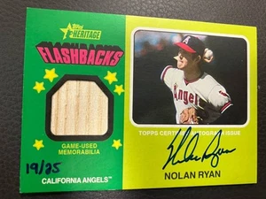 2024 Topps Heritage Nolan Ryan Flashbacks Autograph Relic 17/25 - Picture 1 of 2