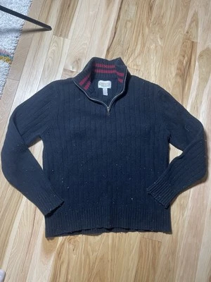 Suéter Vintage Aeropostale Para Hombre 1/4 Cremallera Negro Retro Grunge Foto 1 de 4