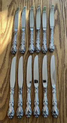 12 cuchillos de cena antiguos Gorham Melrose de plata de ley 83/4" - 804 gramos Foto 1 de 2