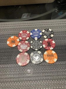 (10) Unique Harley Davidson Motorcycle Poker Chip Lot No Duplicate Chips USA (D) - Foto 1 di 7