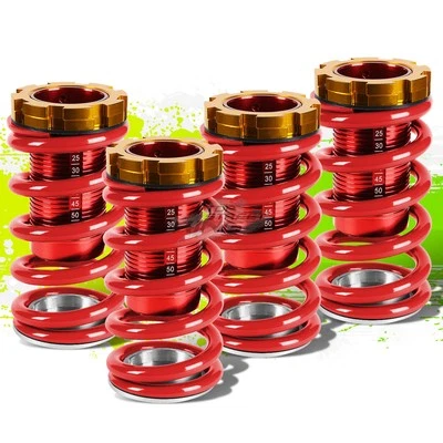 KIT DE RESORTE COILOVER AJUSTABLE ALTURA 1-4" ROJO ESCALA PARA 88-00 CIVIC EG/EJ/EK/DC Foto 1 de 4