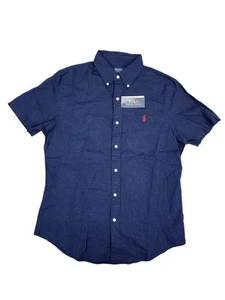 Polo Ralph Lauren Classic Fit Linen/ Cotton Short Sleeve Button Shirt Men's M - Picture 1 of 11