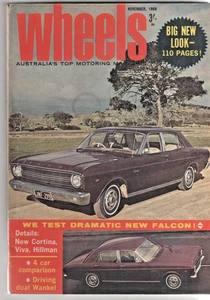 Wheels 1966 Nov Falcon XR Holden HR Premier Datsun Bluebird Mitsubishi Debonair - Picture 1 of 5