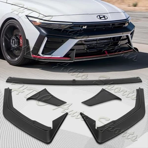 For 2024-2025 Hyundai Elantra N-Line Black Front Bumper Lip Splitter Spoiler - Picture 1 of 6
