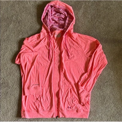 Under Armor Light Weight Womens Jacket  XL Semi-Fitted Coral Full Zipper Closure - Image 1 of 4
