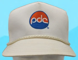 Cappello snapback vintage PDC Laboratories bianco logo corda corda - Foto 1 di 9