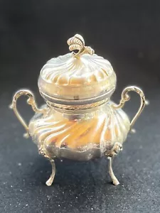 ANTIQUE ITALIAN 800 SILVER SUGAR BOWL W/LID Pietro Jeweler Via S Vincenzo Genova - Picture 1 of 23