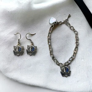 Dallas Mavericks Bracelet and Dangle Earrings-Stainless Steel - Picture 1 of 1