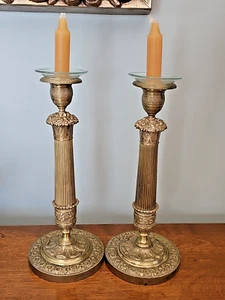 Candelabros antiguos de bronce del Imperio Francés 11" - Imagen 1 de 24