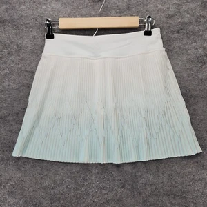 Ivivva by Lululemon Skort Girls 12 Pull On White Blue Ombre Pleated - Picture 1 of 6