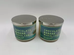 Bath & Body Works Chocolate Banana Mudslide 14.5oz 3 Wick Candle S/2 #A215 - Picture 1 of 5