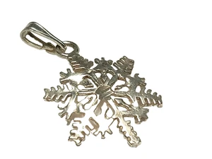 Ciondolo fiocco di neve in argento sterling - lungo 1 pollice - .925 - Foto 1 di 3