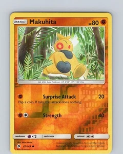 Pokemon TCG Makuhita Sun & Moon Base Set 67/149 Reverse Holo Common Card NM - Picture 1 of 2