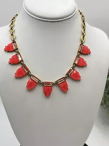 Stella & Dot Coral & Pink Eye Candy Faceted Rhinestone Gold Tone necklace - Picture 1 of 17