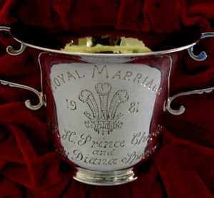 RARE GUERNSEY STERLING SILVER ROYAL WEDDING COMMEMORATIVE CUP 1981 ROYALTY 76g - Picture 1 of 10
