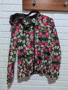 Volcom Women's Multi-Color Floral Front-Zip Long-Sleeve Hooded Windbreaker Size - Picture 1 of 10