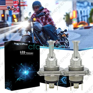 For Yamaha YZF R1 1998-2003 YZF R6 1999-2002 100W H4 9003 LED Headlight Bulbs - Picture 1 of 12