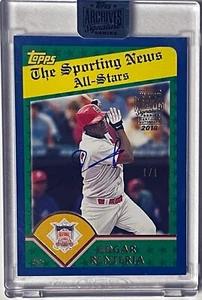 Edgar Renteria signed 2018 Topps Archives Signature Series On Card Auto #711-1/1 - Picture 1 of 2
