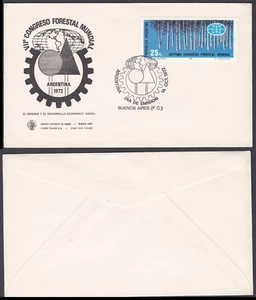 Argentina 1972 FDC Mi 1128 Sn 978 World Forestry Congress 7th - Picture 1 of 1